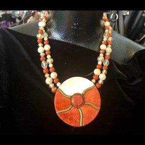Ivory Coral Statement Necklace